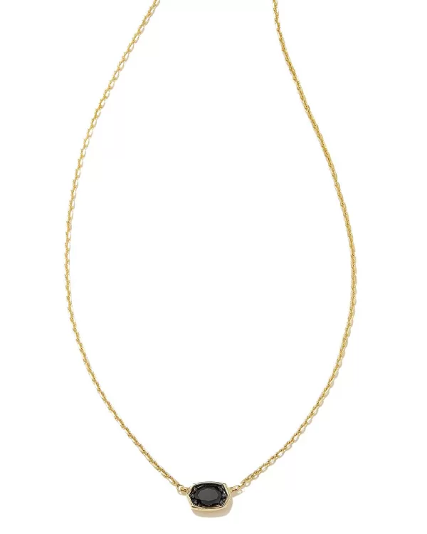 Marisa 14K Yellow Gold Oval Solitaire Pendant Necklace In Black Diamond^Kendra Scott Hot
