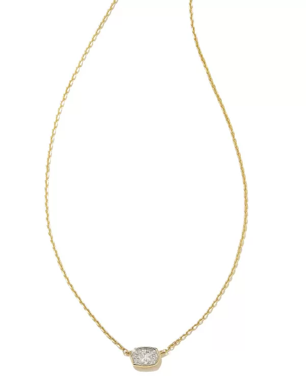 Marisa 14K Yellow Gold Oval Solitaire Pendant Necklace In White Diamond^Kendra Scott Clearance
