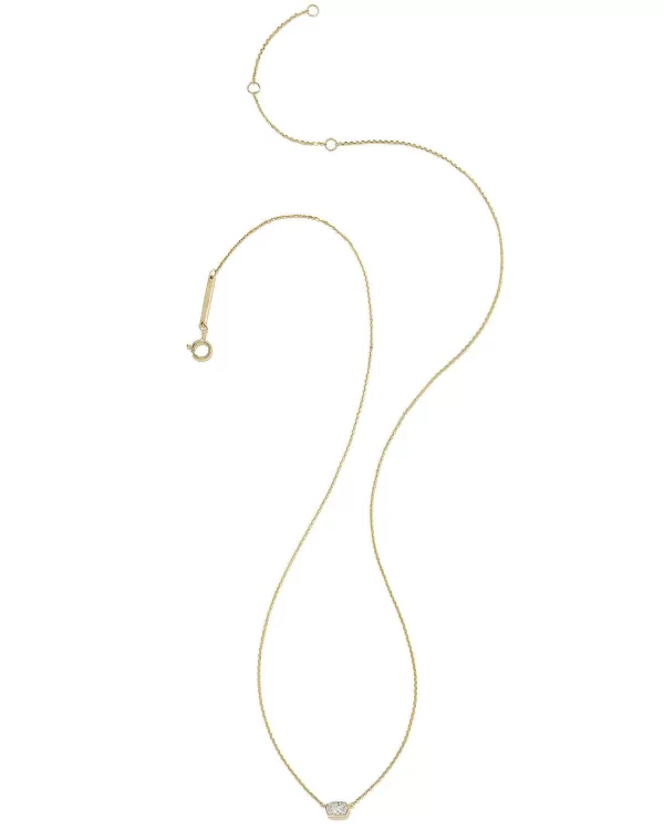 Marisa 14K Yellow Gold Oval Solitaire Pendant Necklace In White Diamond^Kendra Scott Clearance