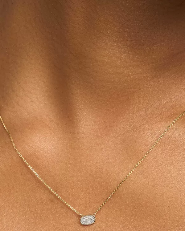 Marisa Pendant Necklace In White Diamond And 14K Yellow Gold^Kendra Scott Clearance