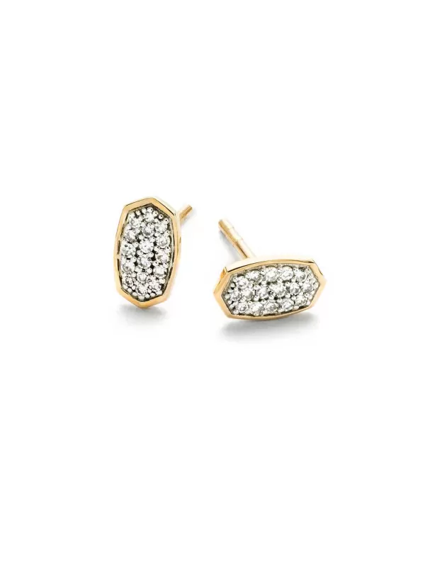 Marisa Stud Earrings In White Diamond And 14K Yellow Gold^Kendra Scott Sale