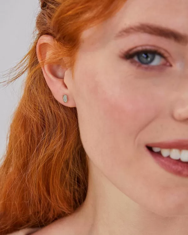 Marisa Stud Earrings In White Diamond And 14K Yellow Gold^Kendra Scott Sale