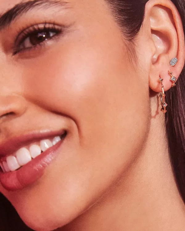 Marisa Stud Earrings In White Diamond And 14K Yellow Gold^Kendra Scott Sale