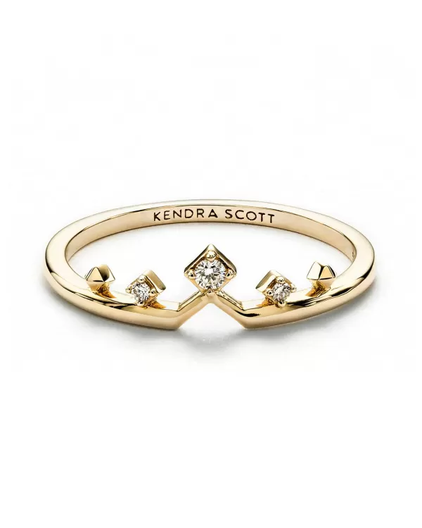 Michelle 14K Yellow Gold Band Ring In White Diamond^Kendra Scott Hot