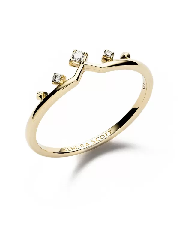 Michelle 14K Yellow Gold Band Ring In White Diamond^Kendra Scott Hot