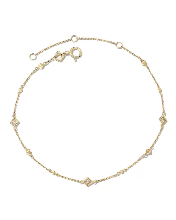 Michelle 14K Yellow Gold Delicate Bracelet In White Diamond^Kendra Scott Hot