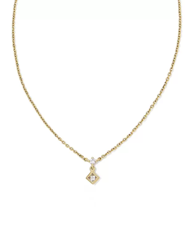 Michelle 14K Yellow Gold Diamond Accent Pendant Necklace In White Diamond^Kendra Scott Online