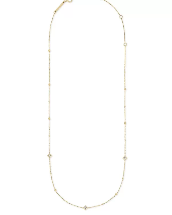 Michelle 14K Yellow Gold Strand Necklace In White Diamond^Kendra Scott Sale