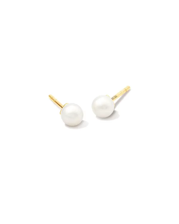 Michelle Pearl 14K Yellow Gold Stud Earrings In White Pearl^Kendra Scott Sale