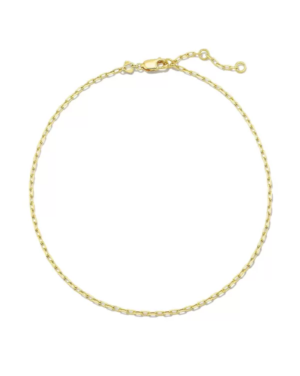 Mini Paperclip Chain Anklet In 18K Gold Vermeil^Kendra Scott Clearance