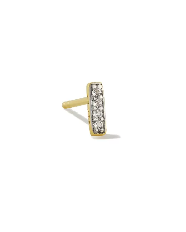 Mini Sparkle Bar 18K Gold Vermeil Single Stud Earring In White Topaz^Kendra Scott Fashion