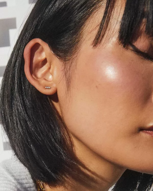Mini Sparkle Bar 18K Gold Vermeil Single Stud Earring In White Topaz^Kendra Scott Fashion