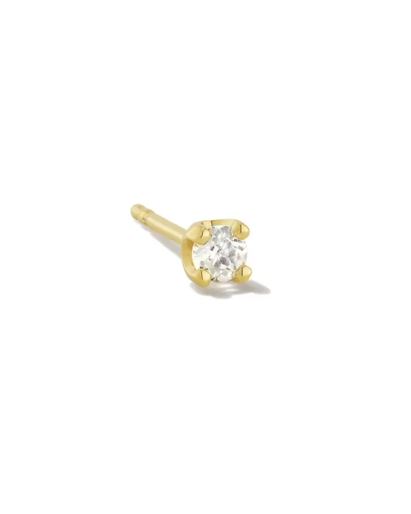 Mini Topaz 18K Gold Vermeil Single Stud Earring In White Topaz^Kendra Scott Hot