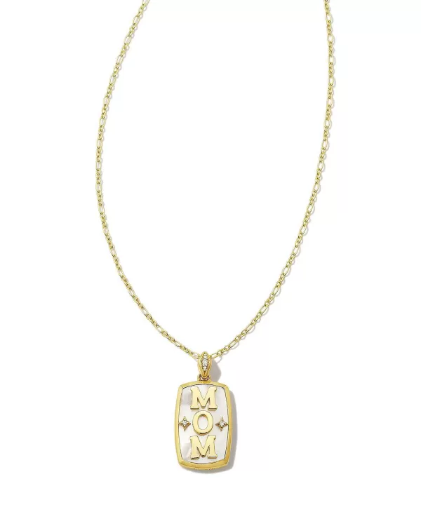 Mom 18K Gold Vermeil Stone Tag Necklace In Ivory Mother-Of-Pearl^Kendra Scott Outlet
