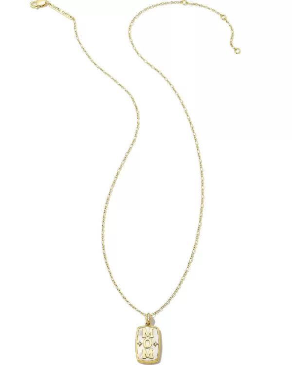 Mom 18K Gold Vermeil Stone Tag Necklace In Ivory Mother-Of-Pearl^Kendra Scott Outlet