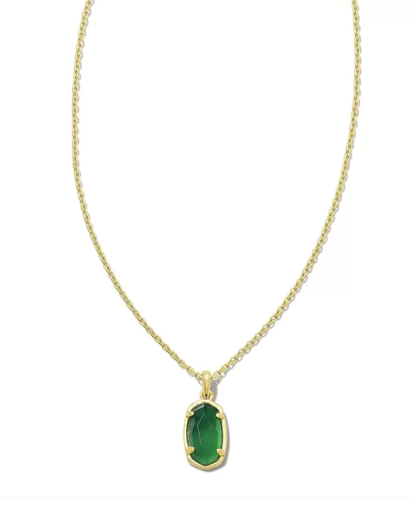 Mommy & Me 18K Gold Vermeil Youth Stone Fern Short Pendant Necklace In Green Onyx^Kendra Scott Store