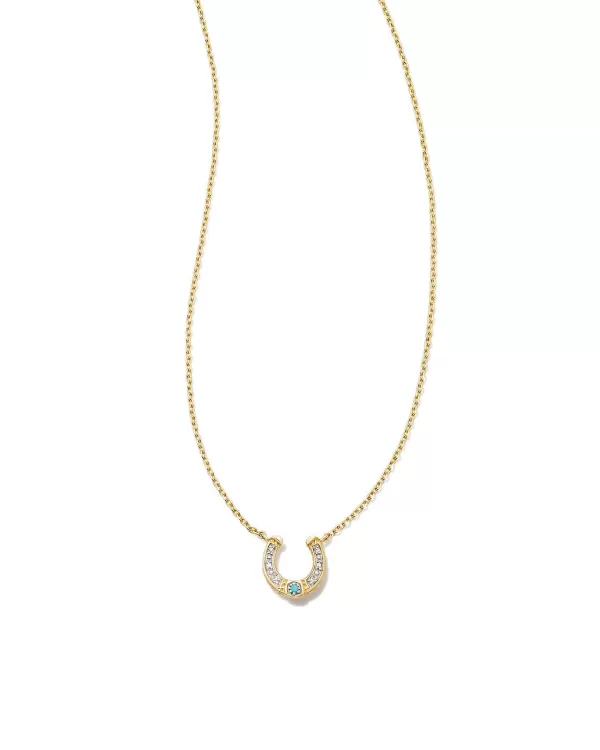 Noble 14K Yellow Gold Horseshoe Short Pendant Necklace In Turquoise^Kendra Scott Best Sale