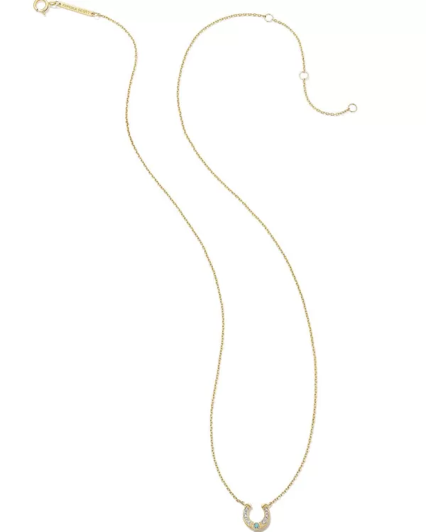 Noble 14K Yellow Gold Horseshoe Short Pendant Necklace In Turquoise^Kendra Scott Best Sale