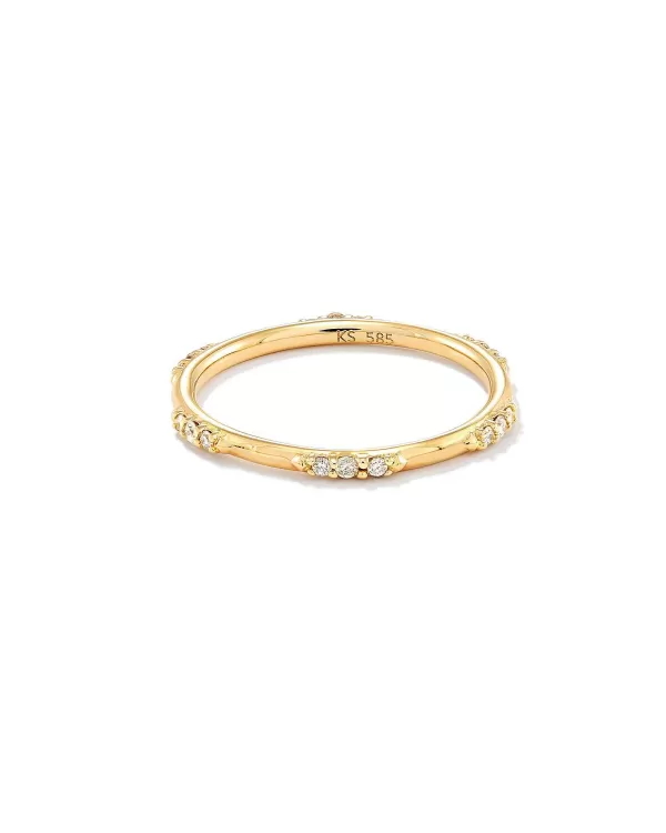 Posey 14K Yellow Gold Band Ring In White Diamonds^Kendra Scott Cheap
