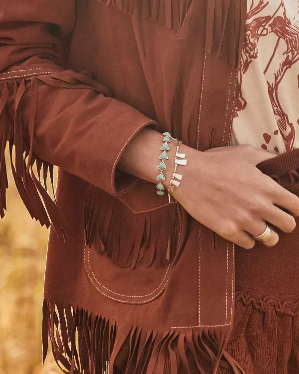Robby Vintage Silver Link And Chain Bracelet In Variegated Turquoise Magnesite^Kendra Scott Cheap