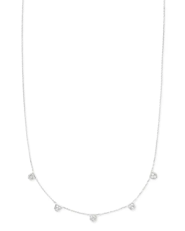 Shannon 14K White Gold Collar Necklace In White Diamond^Kendra Scott Cheap