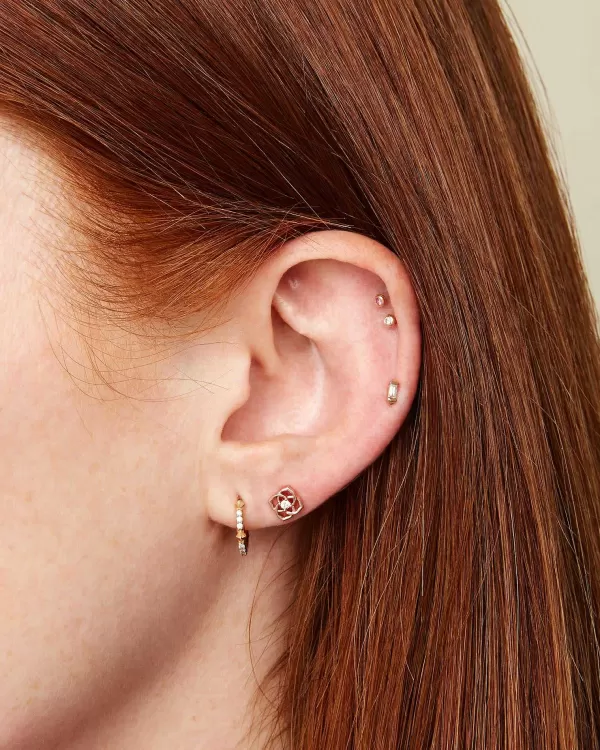 Sianna Mini 14K Yellow Gold Single Stud Earring In White Diamond^Kendra Scott Hot