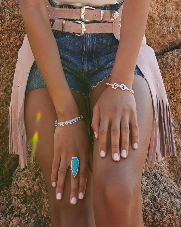 Skylar Vintage Silver Statement Ring In Variegated Dark Teal Magnesite^Kendra Scott Online