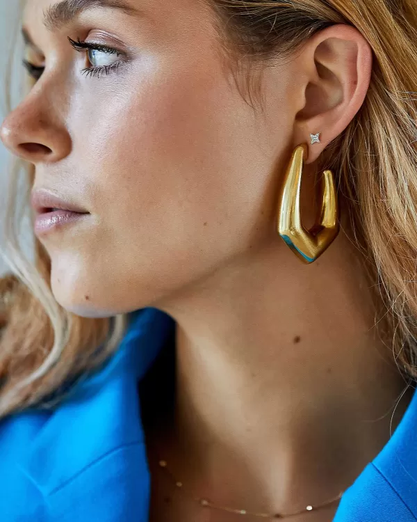 Star 14K Yellow Gold Mini Single Stud Earring In White Diamonds^Kendra Scott Discount