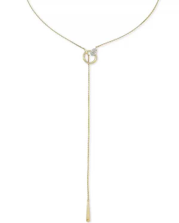 Tegan 14K Yellow Gold Y Necklace In White Diamond^Kendra Scott Sale