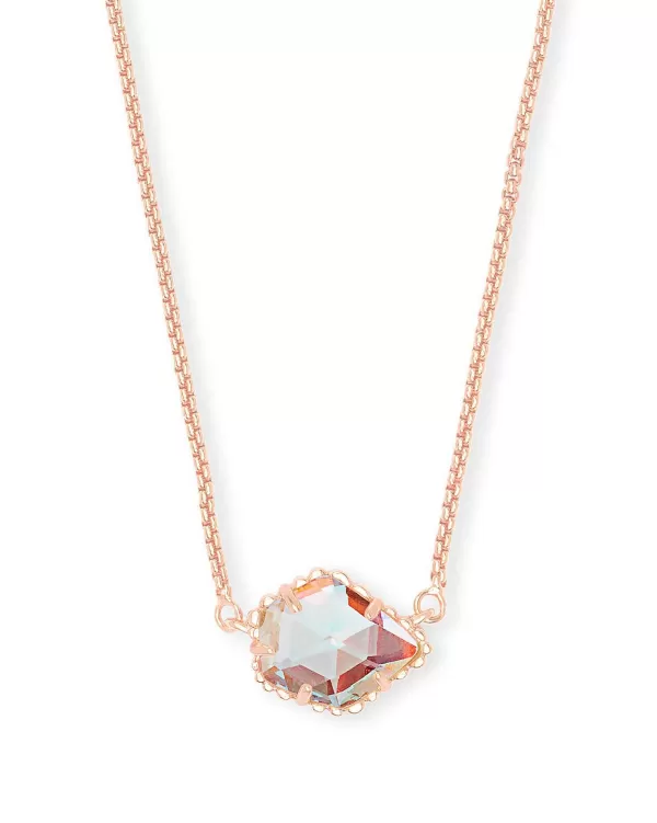Tess Rose Gold Pendant Necklace In Dichroic Glass^Kendra Scott Best