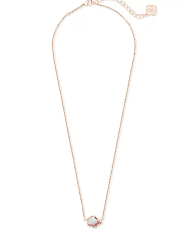 Tess Rose Gold Pendant Necklace In Dichroic Glass^Kendra Scott Best