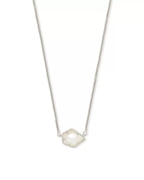 Tess Silver Pendant Necklace In Platinum Drusy^Kendra Scott New