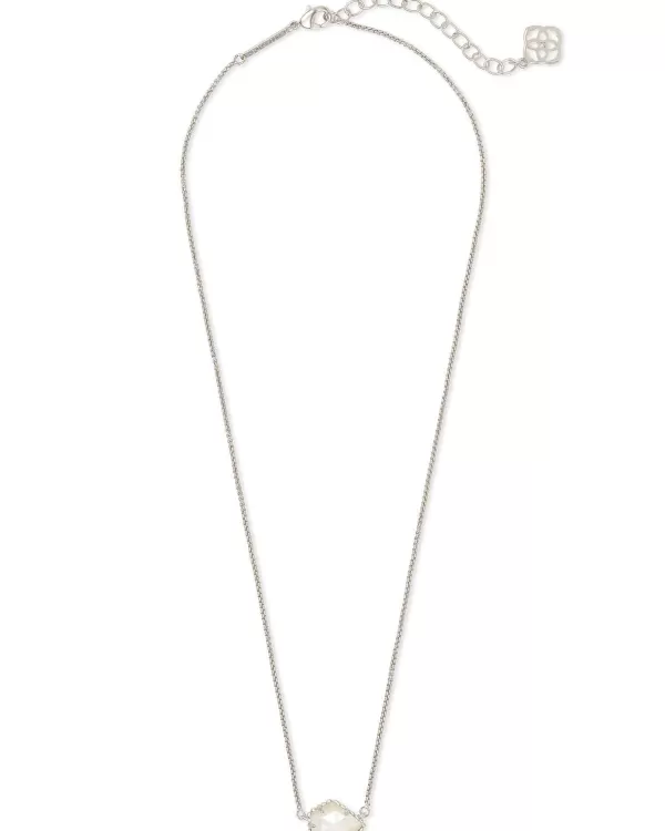 Tess Silver Pendant Necklace In Platinum Drusy^Kendra Scott New