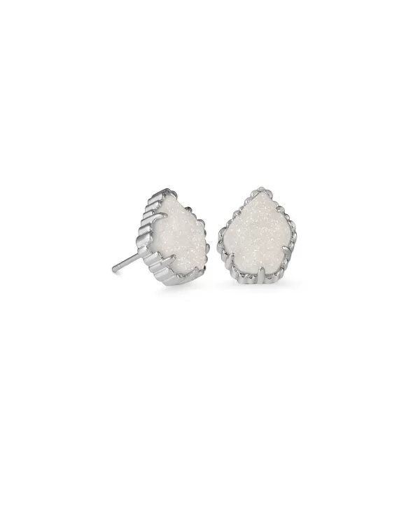 Tessa Silver Stud Earrings In Platinum Drusy^Kendra Scott Shop