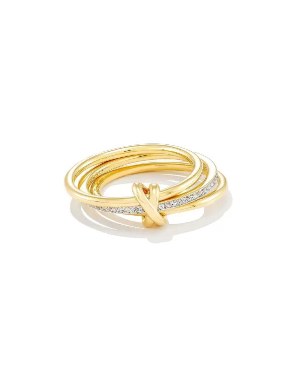 Tia 18K Gold Vermeil Band Ring In White Sapphire^Kendra Scott Clearance