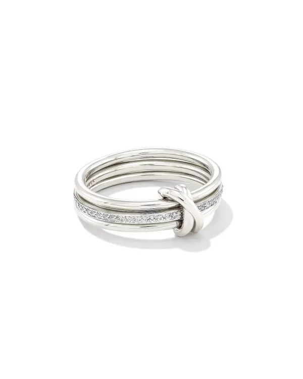 Tia Sterling Silver Band Ring In White Sapphire^Kendra Scott Best Sale