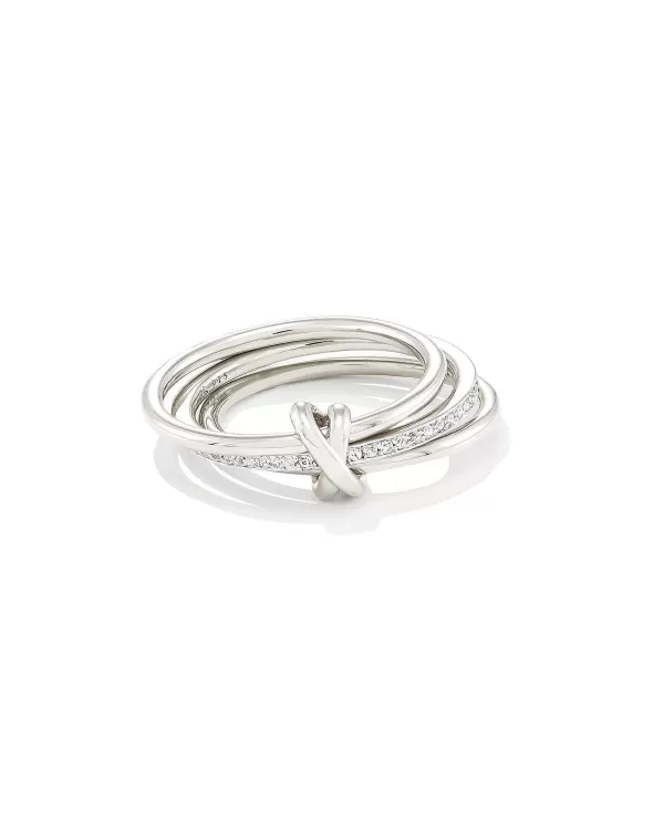 Tia Sterling Silver Band Ring In White Sapphire^Kendra Scott Best Sale