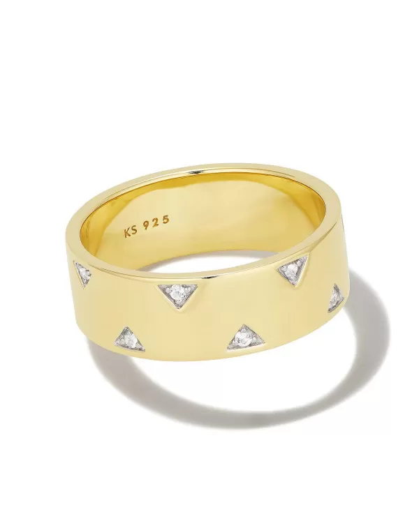 Tinsley 18K Gold Vermeil Band Ring In White Topaz^Kendra Scott Best
