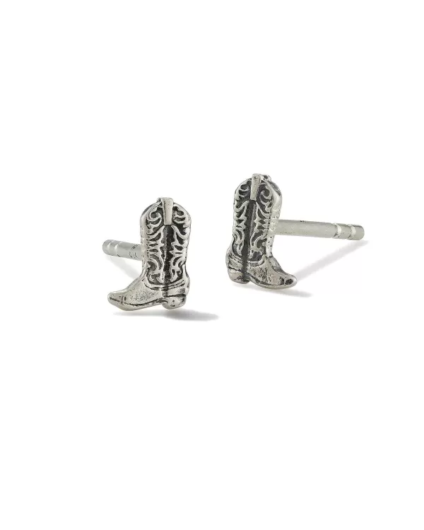 Tiny Cowboy Boot Stud Earrings In Oxidized Sterling Silver^Kendra Scott Flash Sale