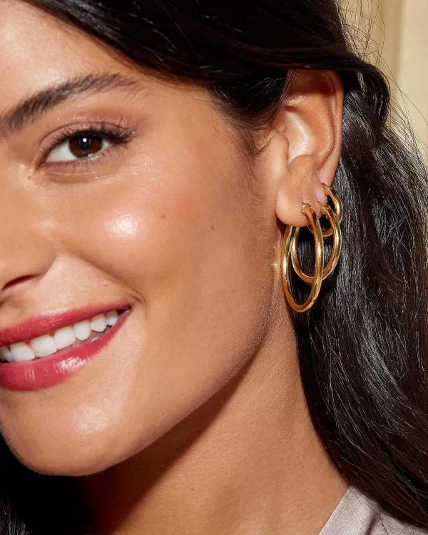 Tube Medium 30Mm Hoop Earrings In 18K Gold Vermeil^Kendra Scott Flash Sale