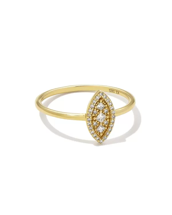 Vivianne 14K Yellow Gold Band Ring In White Diamond^Kendra Scott Sale