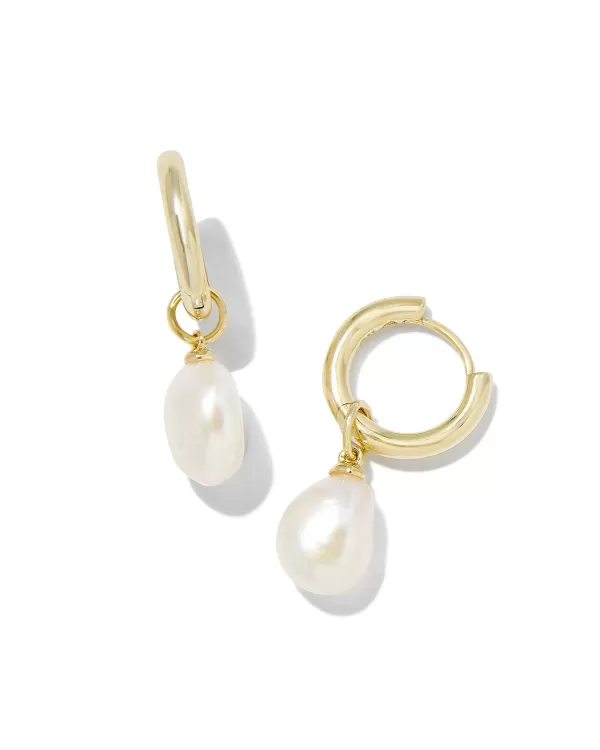 Willa Gold Pearl Huggie Earrings In White Pearl^Kendra Scott Store