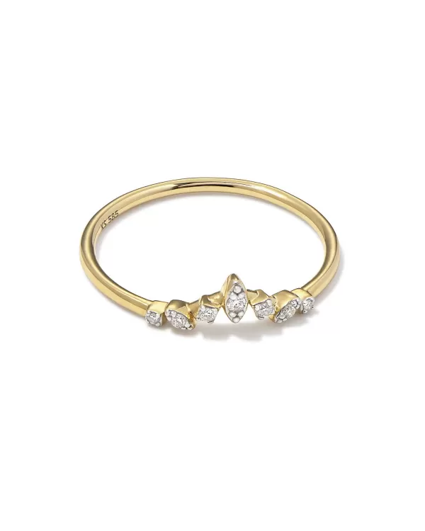Willow 14K Yellow Gold Band Ring In White Diamond^Kendra Scott Clearance