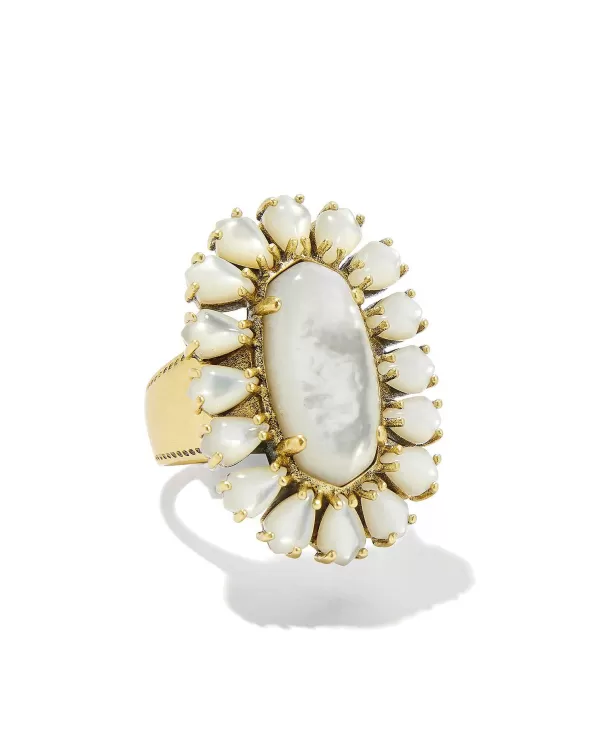 Wrangler® X Yellow Rose By Laurel Vintage Gold Statement Ring In Ivory Mother Of Pearl^Kendra Scott Shop